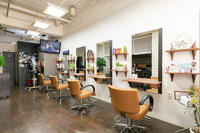 hair salon Re:search (ヘアサロン リサーチ) 内観 セット台